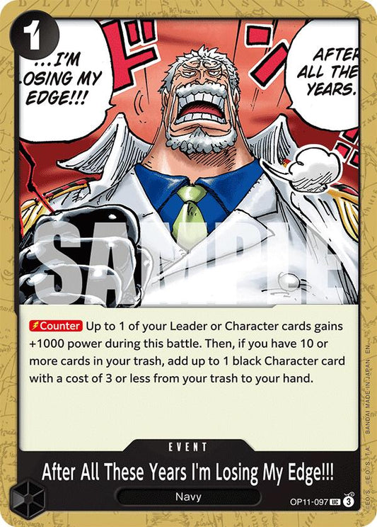 After All These Years I'm Losing My Edge!!!